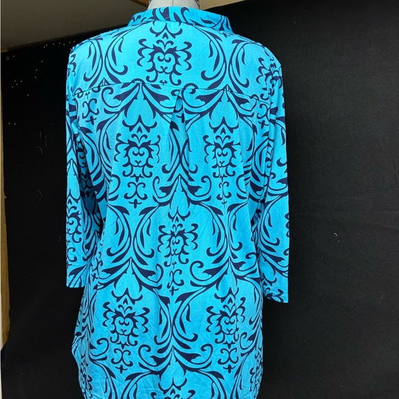 bepei blue blouse, XXL, with zippered front. - Picture 2 of 3